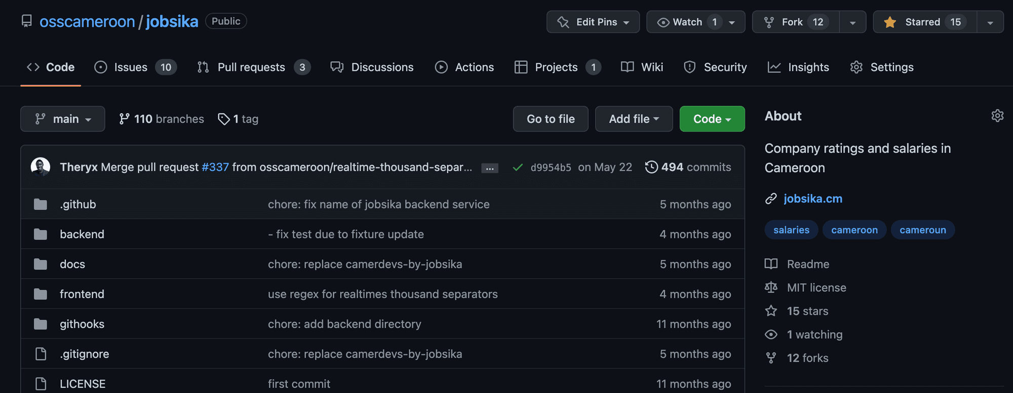 JobSika project page-A project of OSS Cameroon